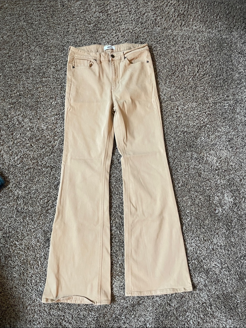 Just Black Beige Flared Wide-Leg Jeans